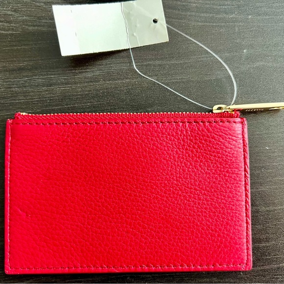 New Talbots Holiday Red Faux Leather Mini Wallet - Picture 2 of 3